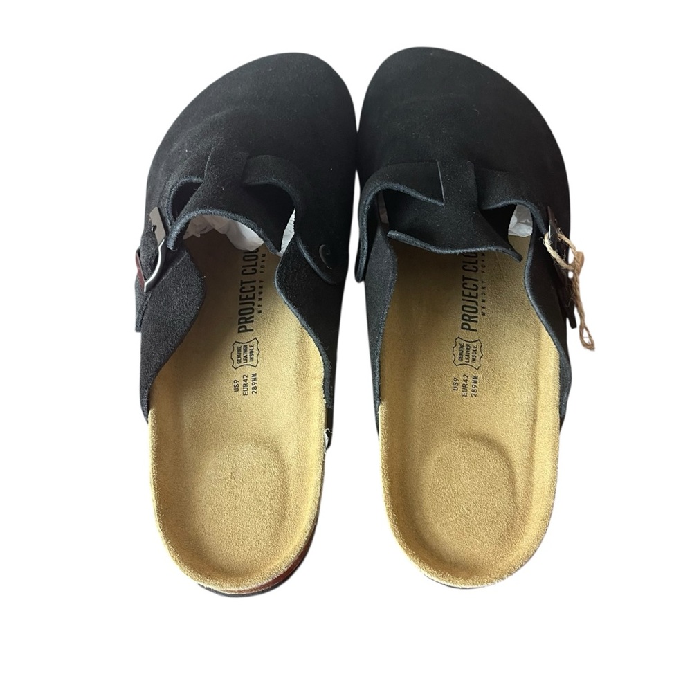 Project Cloud Black Suede Mules Clogs - image 6